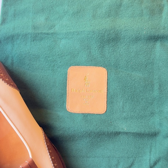 Men's Polo Ralph Lauren Brown and White Oxfords Loafers Size 11D Made in Italy - Picture 4 of 8